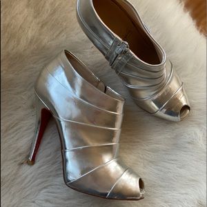 Christian Louboutin silver booties